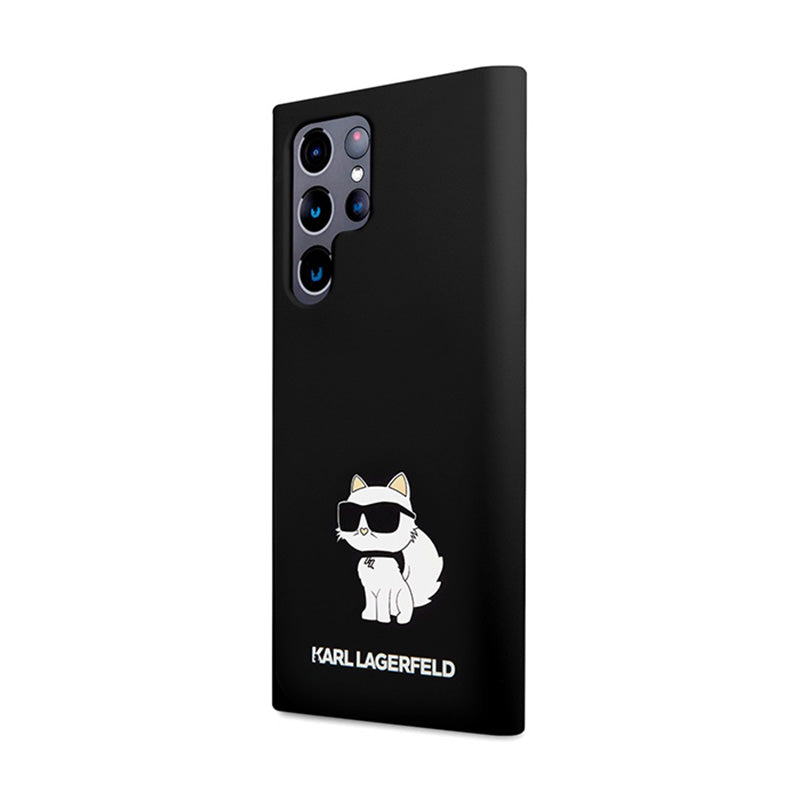 Karl Lagerfeld Silicone Choupette – dėklas, skirtas „Samsung Galaxy S24 Ultra“ (juodas)
