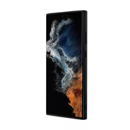 Guess 4G Bottom Stripe Metal Logo kolekcija – dėklas Samsung Galaxy S24 Ultra (juodas)