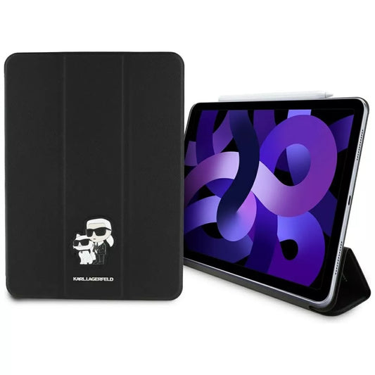 Karl Lagerfeld Book Cover Saffiano Magnetic Karl & Choupette – dėklas iPad Air 11” M3 (2025) / iPad Air 11” M2 (2024) (juodas)