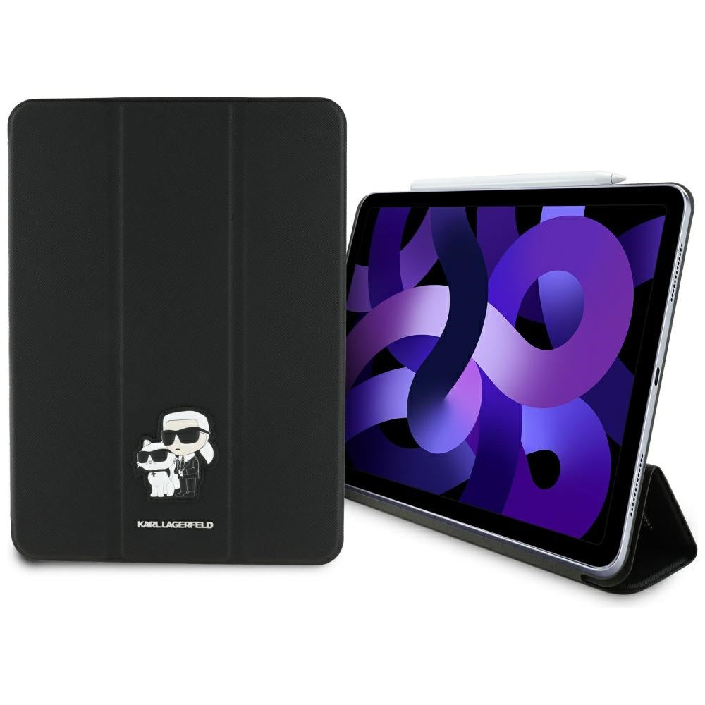 Karl Lagerfeld Book Cover Saffiano Magnetic Karl & Choupette – dėklas iPad Air 11” M3 (2025) / iPad Air 11” M2 (2024) (juodas)