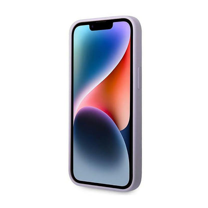Guess silikoninis derlinis – dėklas iPhone 14 (violetinės spalvos)