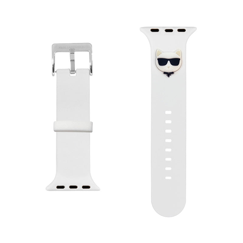 Karl Lagerfeld Choupette Head – laikrodžio apyrankė, skirta „Apple Watch“ 38/40 mm (balta)