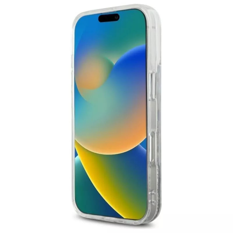 Karl Lagerfeld skystų blizgučių dėklas su Choupette galva MagSafe – iPhone 16 Pro Max (skaidrus)