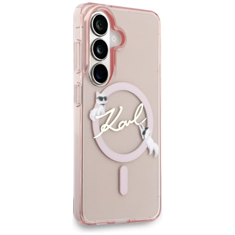 Karl Lagerfeld IML KC Script MagSafe dėklas - Samsung Galaxy S26 (Rožinis)