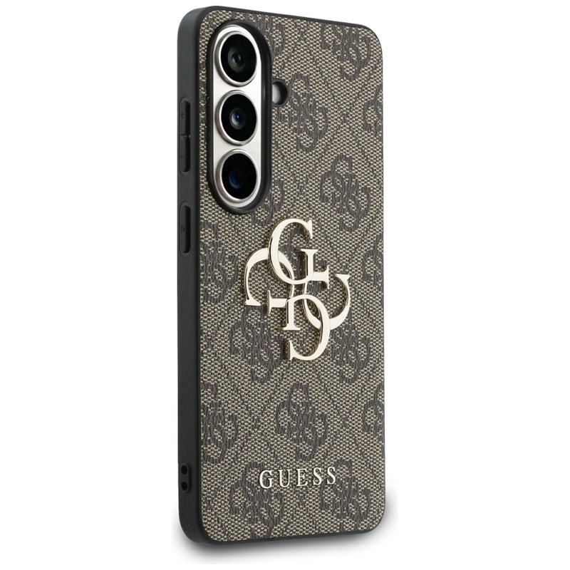 Guess 4G didelis metalinis logotipas - Samsung Galaxy S26+ dėklas (rudas)