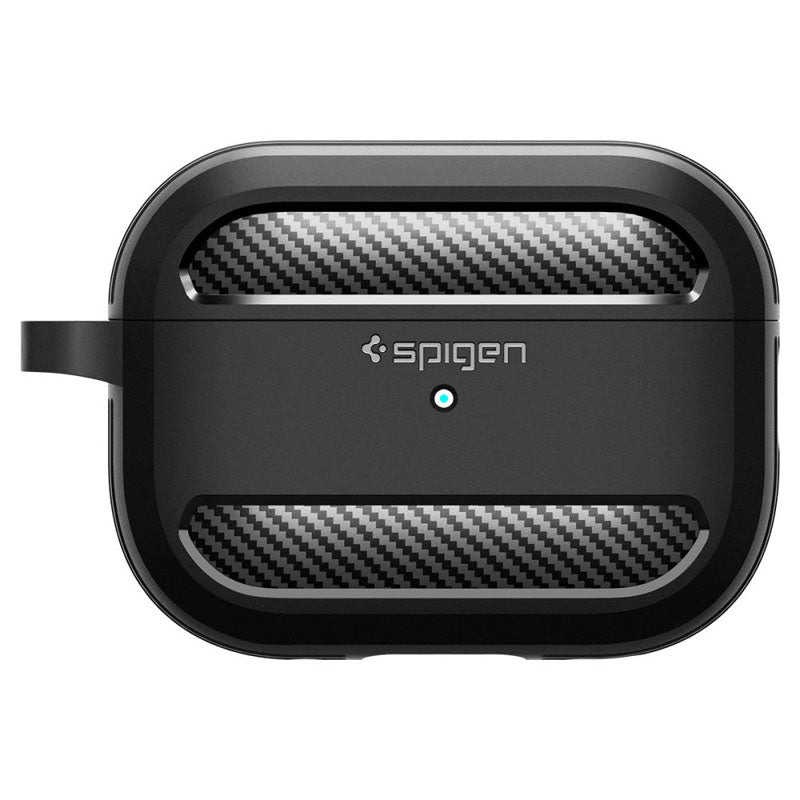 Spigen Rugged Armor – dėklas, skirtas „Apple AirPods Pro 1 / 2“ (juodas)