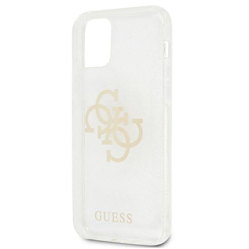 Guess Glitter 4G Big Logo – dėklas, skirtas „iPhone 12 Pro Max“ (skaidrus)