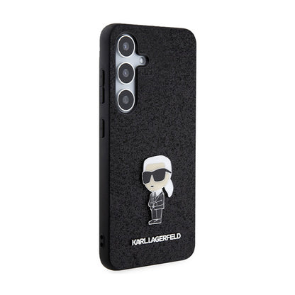 Karl Lagerfeld Fixed Glitter Ikonik Logo Metal Pin - Samsung Galaxy S24 dėklas (juodas)