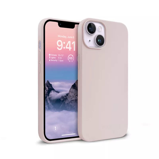 "Crong Color Cover" skysto silikono dėklas "iPhone 14 / 13" (smėlio rožinės spalvos)