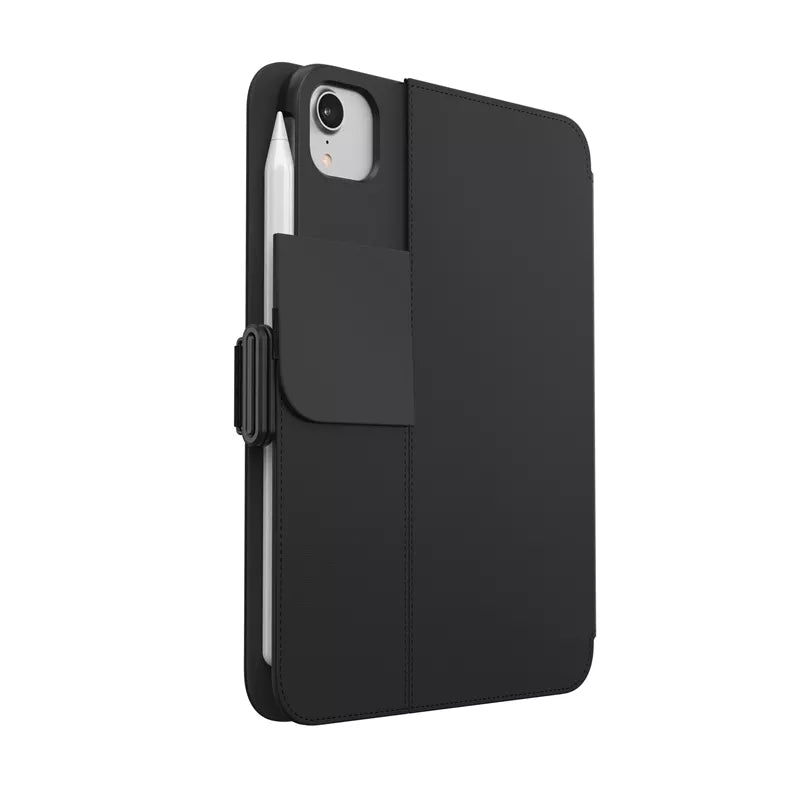 Speck Balance Folio – dėklas, skirtas iPad mini 7 (2024) / mini 6 (2021) su MICROBAN danga (juoda)
