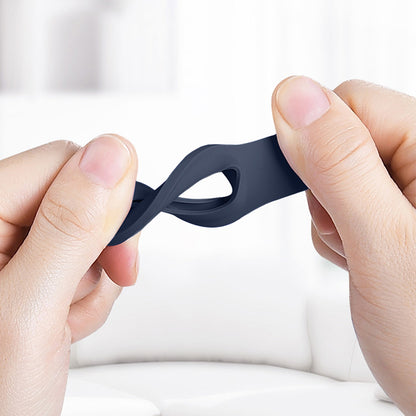 Crong silikoninis dėklas su raktų pakabuku – apsauginis dėklas Apple AirTag raktų pakabukui (tamsiai mėlyna)