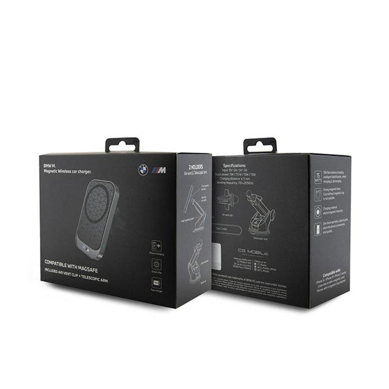 BMW MagSafe M Edition – Magnetinis automobilinis laikiklis su 15W belaidžiu krovimu (juodas)