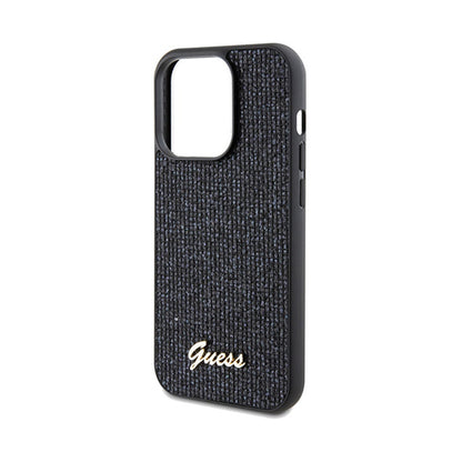 Guess Disco Metal Script - Dėklas iPhone 14 Pro Max (juodas)