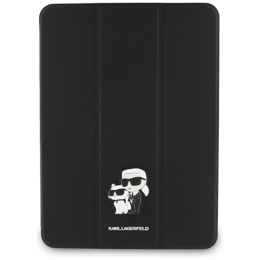 Karl Lagerfeld Book Cover Saffiano Magnetic Karl & Choupette - Dėklas iPad Pro 11" M4 (2024) (juodas)