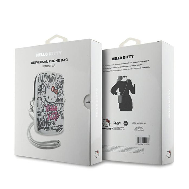 „Hello Kitty Graffiti Kitty Head“ – Kryžminė rankinė telefonui (balta)
