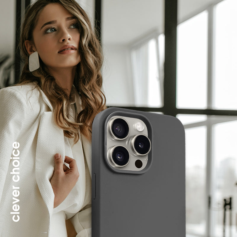 Crong Color Cover Magnetic – dėklas, skirtas iPhone 15 Pro Max su MagSafe (titano)