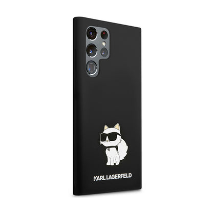 Karl Lagerfeld Silicone Choupette – dėklas, skirtas „Samsung Galaxy S24 Ultra“ (juodas)