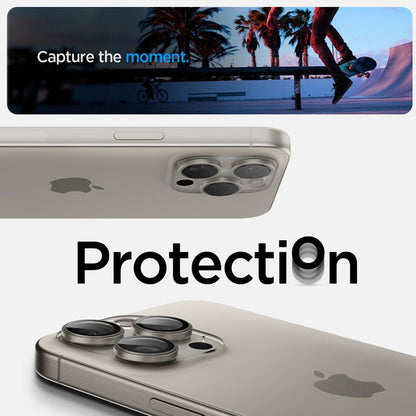 Spigen Optik Pro GLAS.TR EZ Fit kameros apsauga, 2 vnt. - Apsauginis lęšio stiklas, skirtas iPhone 17 Pro / 17 Pro Max / iPhone 15 Pro / 15 Pro Max / iPhone 14 Pro / 14