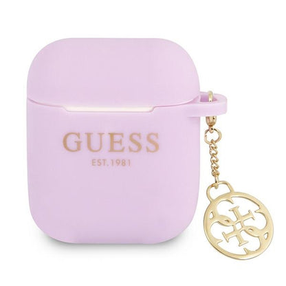 Guess 4G Charms silikoninis dėklas - dėklas AirPods (Violetinė)
