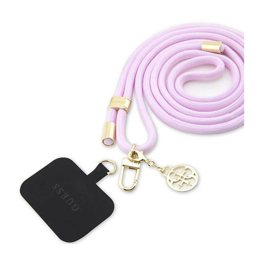 Guess CBDY Cord Nylon 4G Metal Charm - Universalus telefono dirželis (alyvinė)