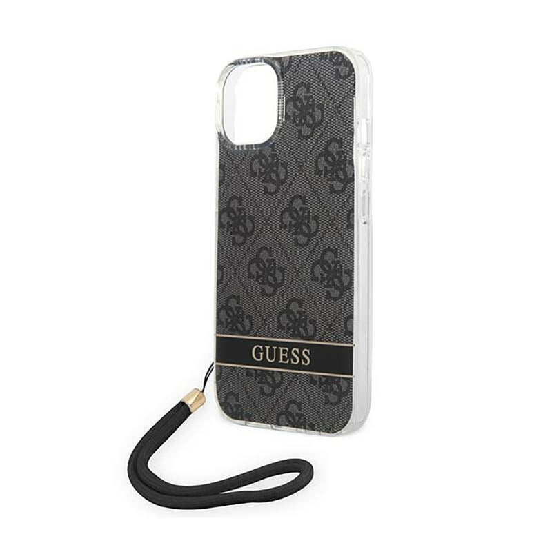Guess 4G Print Cord - Dėklas iPhone 14 Plus (Juodas)