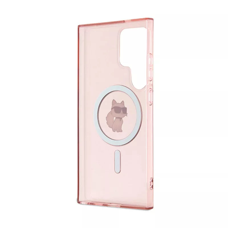 Karl Lagerfeld IML Choupette MagSafe – dėklas Samsung Galaxy S24 Ultra (rožinis)