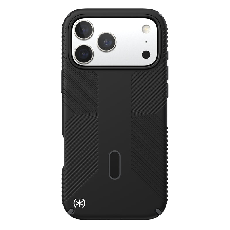 Speck Presidio2 Grip ClickLock ir MagSafe dėklas, skirtas iPhone 17 Pro Max (juoda / pilka / balta)