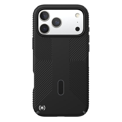 Speck Presidio2 Grip ClickLock ir MagSafe dėklas, skirtas iPhone 17 Pro Max (juoda / pilka / balta)