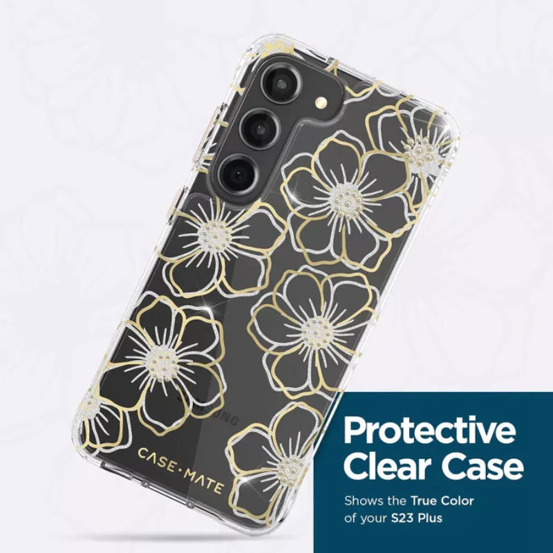 Case-Mate Floral Gems – Dėklas Samsung Galaxy S23+ (Skaidrus)