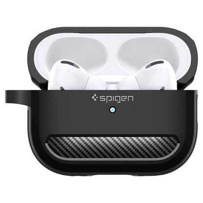 Spigen Rugged Armor – dėklas, skirtas „Apple AirPods Pro 1 / 2“ (juodas)