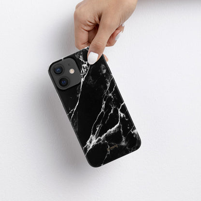 Crong Marble Case - dėklas, skirtas iPhone 12 Mini (juodas)