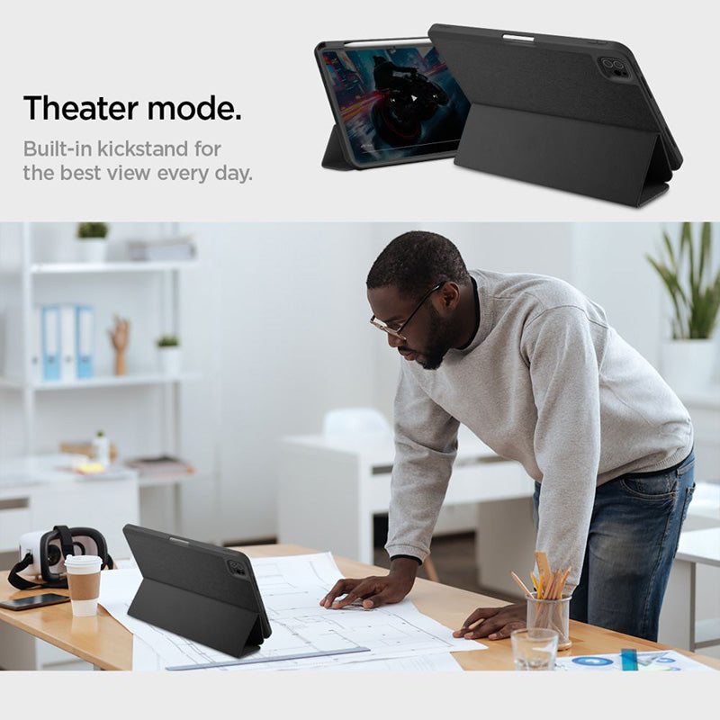 Spigen Urban Fit – dėklas, skirtas iPad Pro 11" (M4, 2024) (juodas)