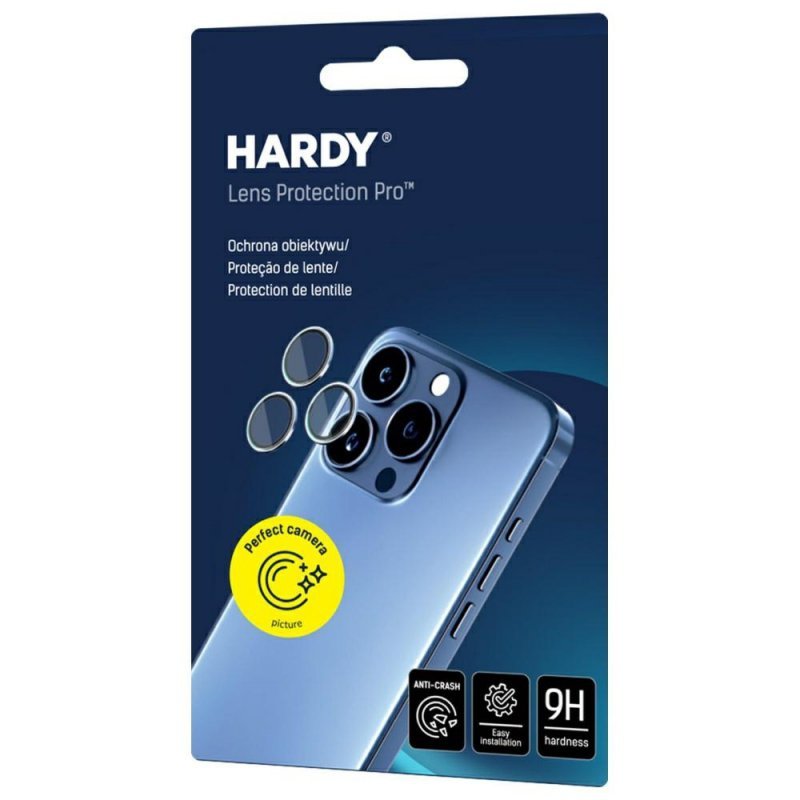 3mk HARDY Pro objektyvo apsauga - Kameros objektyvo stiklas, skirtas iPhone 17 Pro / iPhone 17 Pro Max (Sidabrinis)