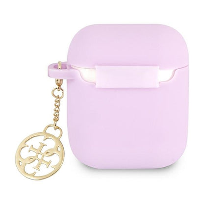 Guess 4G Charms silikoninis dėklas - dėklas AirPods (Violetinė)