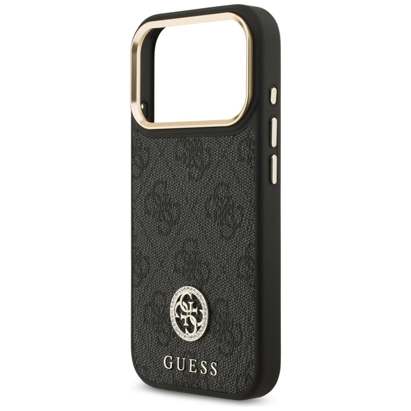 Guess 4G Strass Logo MagSafe dėklas iPhone 17 Pro (juodas)