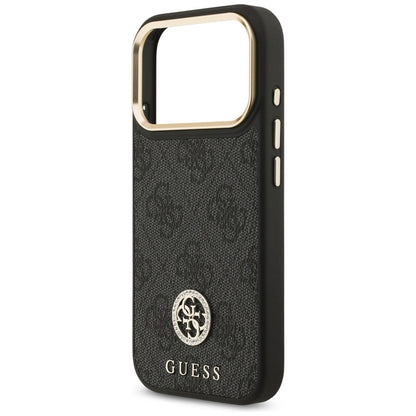 Guess 4G Strass Logo MagSafe dėklas iPhone 17 Pro (juodas)