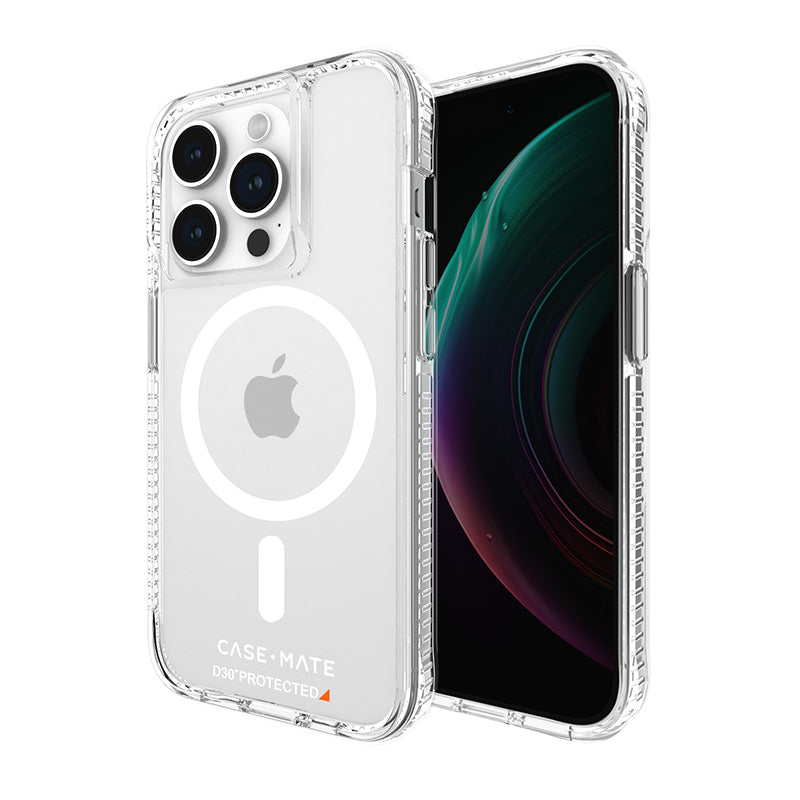 Case-Mate itin tvirtas plius D3O MagSafe – „iPhone 15 Pro“ dėklas (skaidrus)