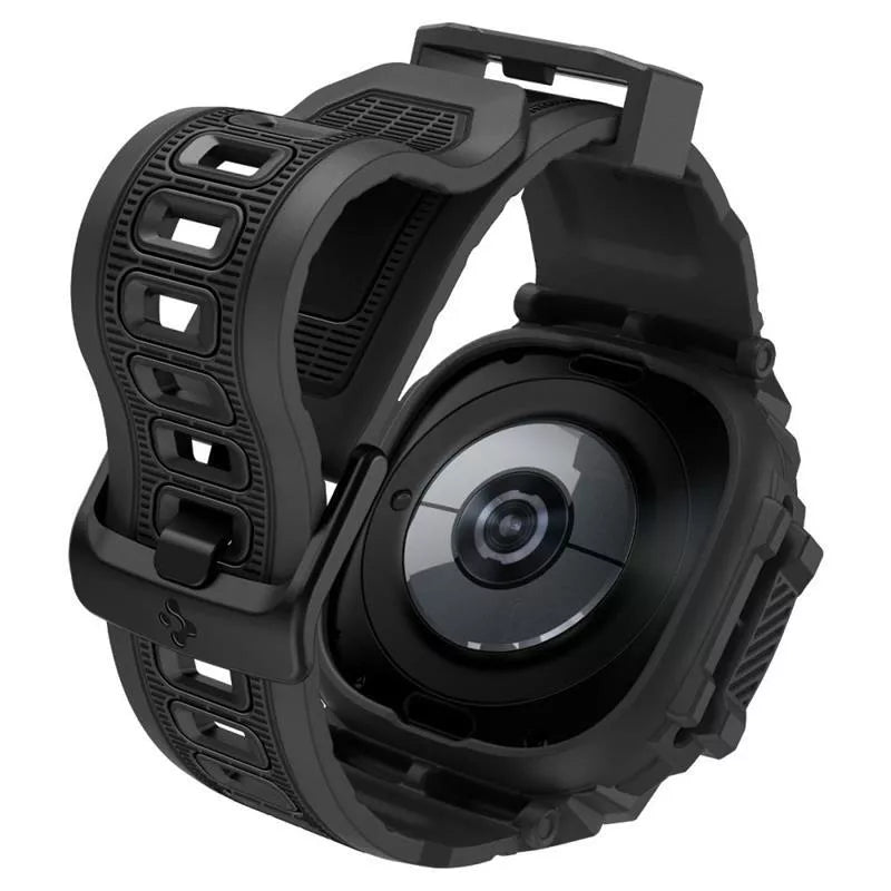Spigen Rugged Armor Pro - Dirželis + Dėklas, skirtas Samsung Galaxy Watch Ultra 47 mm (2025/2024) (Matinė Juoda)