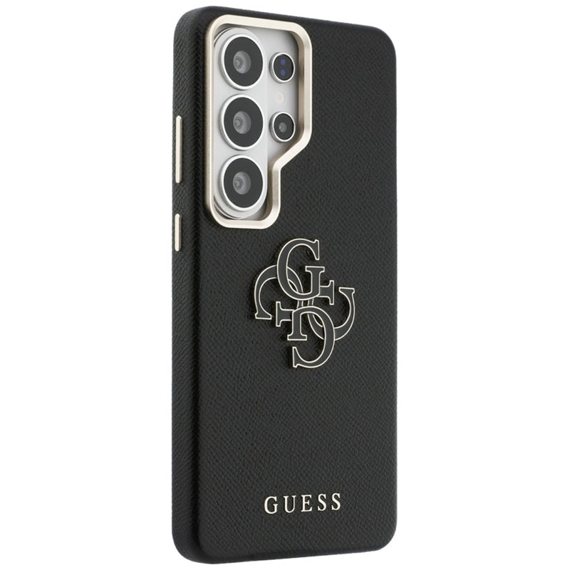 Guess Grained Big 4G Metal Logo dėklas - Samsung Galaxy S26 Ultra (Juodas)