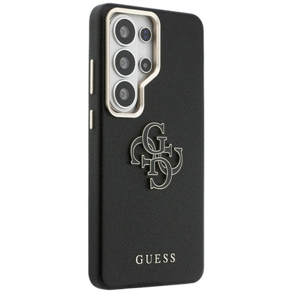 Guess Grained Big 4G Metal Logo dėklas - Samsung Galaxy S26 Ultra (Juodas)