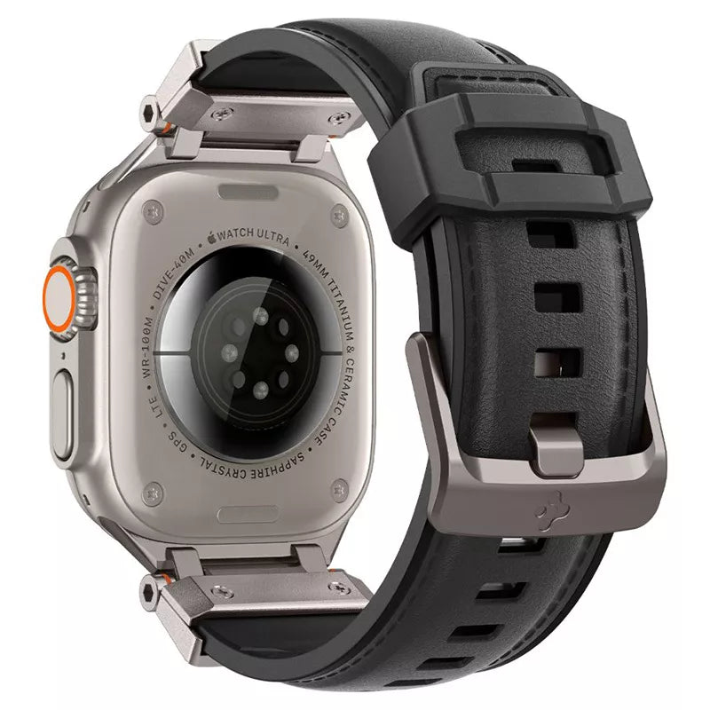 Spigen DuraPro Armor PU – dirželis, skirtas Apple Watch 42/44/45/49 mm (juodas)
