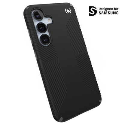 Speck Presidio2 Grip Magnet – dėklas Samsung Galaxy S25 / 24 MagSafe (juodas/skalūno pilkumo/baltas)