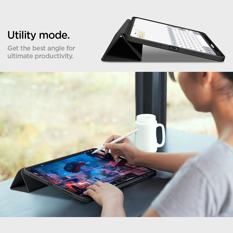 Spigen Urban Fit – dėklas, skirtas iPad Pro 11" (M4, 2024) (juodas)
