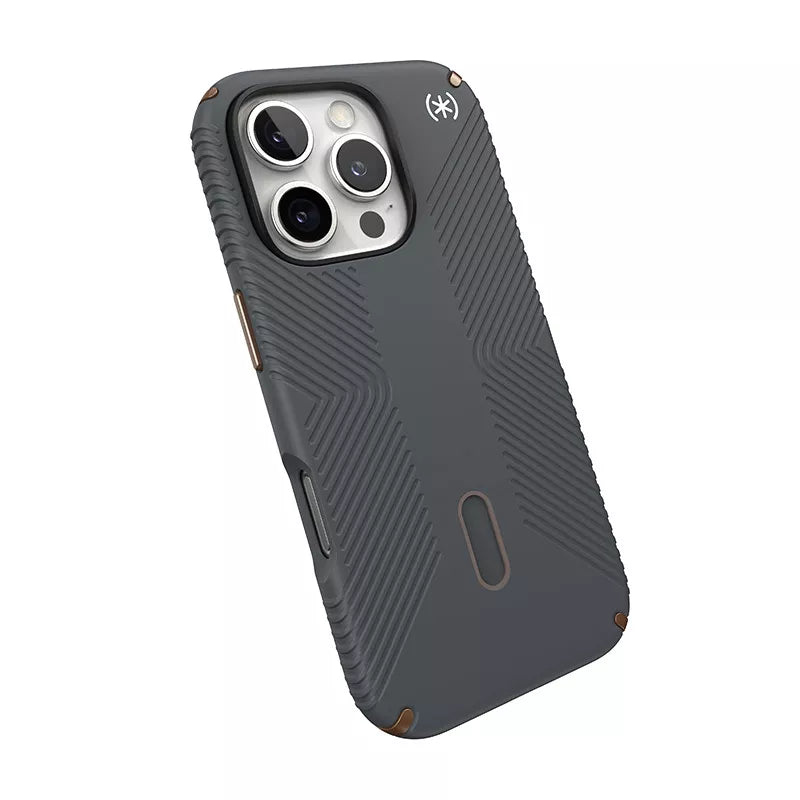 Speck Presidio2 Grip ClickLock & MagSafe – dėklas iPhone 16 Pro (Charcoal Grey / Cool Bronze / White)