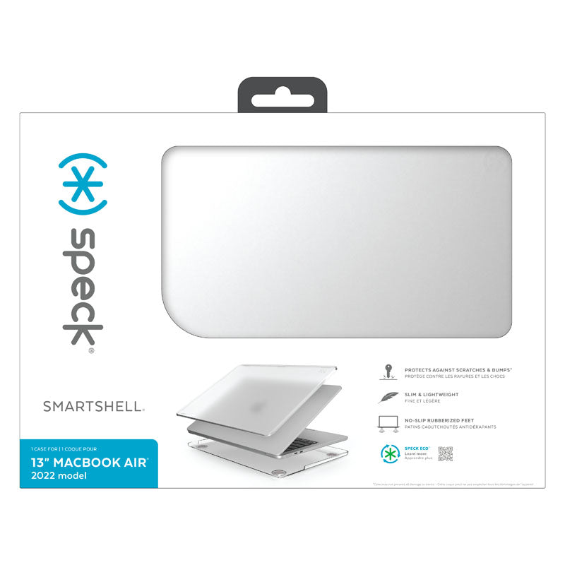 Speck SmartShell – dėklas MacBook Air 13.6" (M5/M4/M3/M2/2026–2022) (Skaidrus)