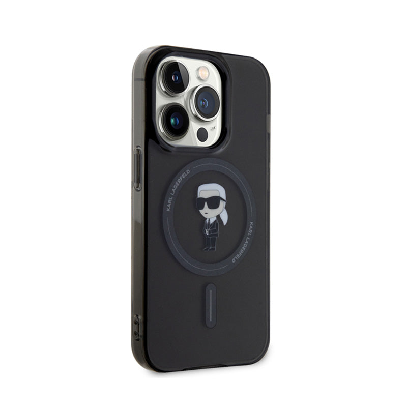 Karl Lagerfeld IML Ikonik MagSafe – dėklas, skirtas „iPhone 15 Pro“ (juoda spalva)