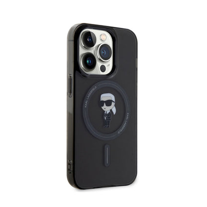 Karl Lagerfeld IML Ikonik MagSafe – dėklas, skirtas „iPhone 15 Pro“ (juoda spalva)