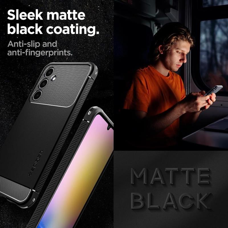 Spigen Rugged Armor – dėklas, skirtas „Samsung Galaxy A25 5G“ (juodas)