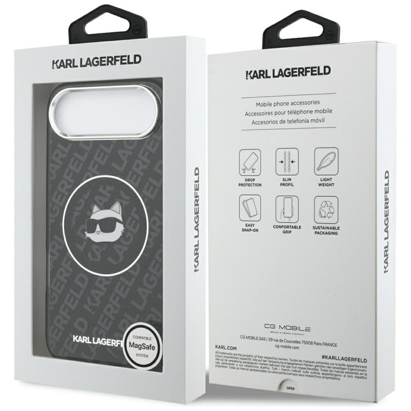 Karl Lagerfeld IML Choupette galvos logotipas MagSafe - Dėklas iPhone Air (juodas)