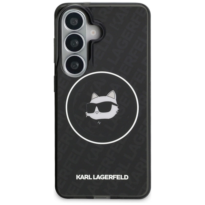 Karl Lagerfeld IML Pasikartota Choupette MagSafe - Samsung Galaxy S26 dėklas (juodas)